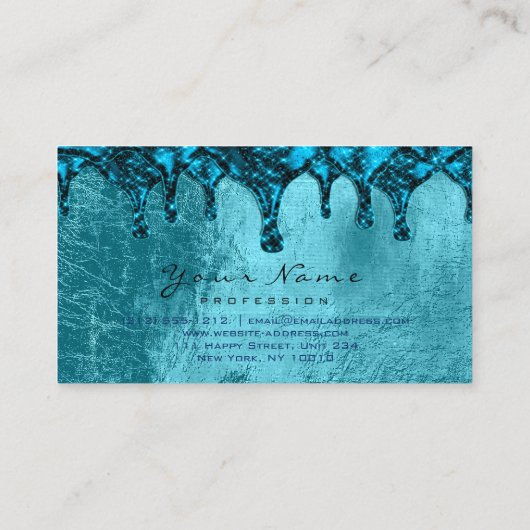 Nails Wax Epilation Depilation Blue Blauwgroen led Visitekaartje (Achterkant)