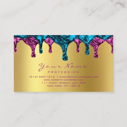 Nails Wax Epilation Depilation Pink Gold Blue Navy Visitekaartje (Achterkant)