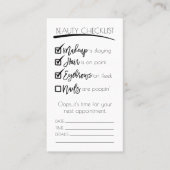 Nails Zwart Wit Beauty Checklist Zakelijk Logo Afsprakenkaartje (Voorkant)