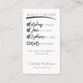 Nails Zwart Wit Beauty Checklist Zakelijk Logo Visitekaartje (Voorkant)