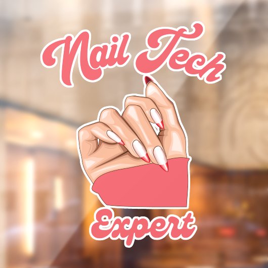 nailtech expert | trendy logo raamsticker (Vel 2)