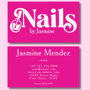 Nailtech Hot Roze Professionele Manicure Salon Visitekaartje