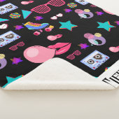 Naipes Retro black 80s Costume Vibrant culture pop Sherpa Deken (3/4)