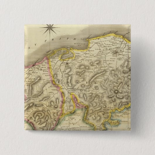 Nairn, Elgin Vierkante Button 5,1 Cm (Voorkant)