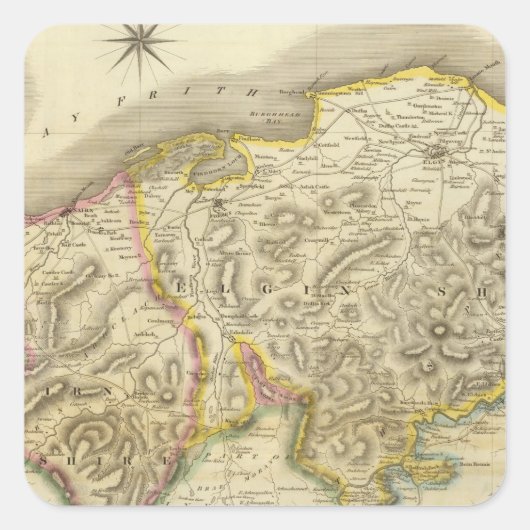 Nairn, Elgin Vierkante Sticker (Voorkant)