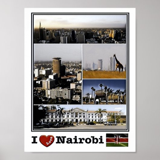 Nairobi - Ik hou van mozaïek - Kenia - Poster (Voorkant)