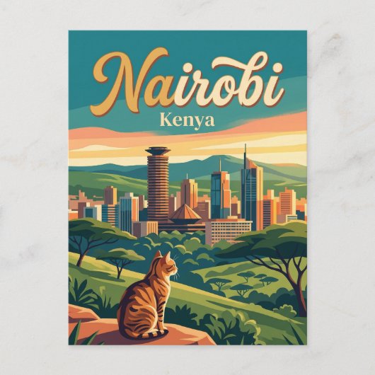 Nairobi Kenia Briefkaart (Voorkant)