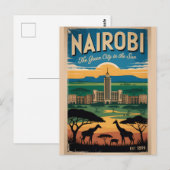 Nairobi Kenia Retro Reisposter Kunst Briefkaart (Voorkant / Achterkant)