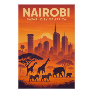 Nairobi, Kenia retro reizen in 2026 Perfect Poster