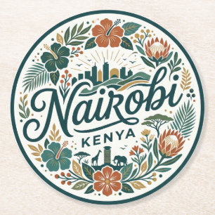 Nairobi Kenia Ronde Kartonnen Onderzetter