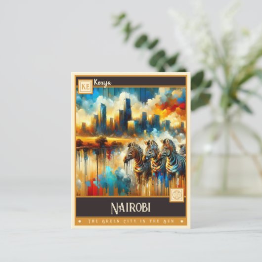 Nairobi, Kenia |  schilderij Briefkaart (Staand voorkant)
