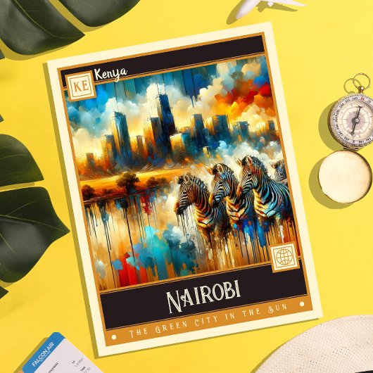 Nairobi, Kenia |  schilderij Briefkaart