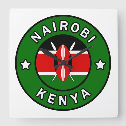 Nairobi Kenia Vierkante Klok (Voorkant)