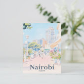 Nairobi Kenia Waterverf schilderij reizen Briefkaart (Staand voorkant)
