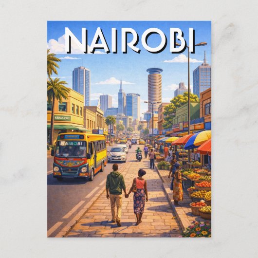 Nairobi Kenya Briefkaart (Voorkant)
