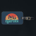 Nairobi Kenya City Skyline  Cityscape Bagagelabel<br><div class="desc">en retro-stadsplan met prachtige skyline, toeristische attractie en cityscape art. Koelwolkenkrabber en bouwartikelen voor silhouette-illustratie voor toeristen en reizigers. Perfect als souvenir om terug naar huis te brengen wanneer je op reis bent. Bespaar de herinnering aan uw reis en vakantie met familie en vrienden. De achtergrondkleur kan aan uw gewenste...</div>