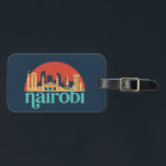 Nairobi Kenya City Skyline  Cityscape Bagagelabel<br><div class="desc">en retro-stadsplan met prachtige skyline, toeristische attractie en cityscape art. Koelwolkenkrabber en bouwartikelen voor silhouette-illustratie voor toeristen en reizigers. Perfect als souvenir om terug naar huis te brengen wanneer je op reis bent. Bespaar de herinnering aan uw reis en vakantie met familie en vrienden. De achtergrondkleur kan aan uw gewenste...</div>