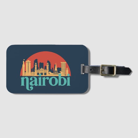 Nairobi Kenya City Skyline  Cityscape Bagagelabel (Voorkant (horizontaal))