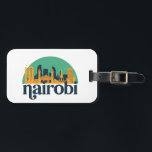 Nairobi Kenya City Skyline Retro Cityscape Art Bagagelabel<br><div class="desc">en retro-stadsplan met prachtige skyline, toeristische attractie en cityscape art. Koelwolkenkrabber en bouwartikelen voor silhouette-illustratie voor toeristen en reizigers. Perfect als souvenir om terug naar huis te brengen wanneer je op reis bent. Bespaar de herinnering aan uw reis en vakantie met familie en vrienden. De achtergrondkleur kan aan uw gewenste...</div>