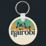 Nairobi Kenya City Skyline Retro Cityscape Art Sleutelhanger<br><div class="desc">en retro-stadsplan met prachtige skyline, toeristische attractie en cityscape art. Koelwolkenkrabber en bouwartikelen voor silhouette-illustratie voor toeristen en reizigers. Perfect als souvenir om terug naar huis te brengen wanneer je over de wereld reist. Bespaar de herinnering aan uw reis en vakantie met familie en vrienden. De achtergrondkleur kan aan uw...</div>