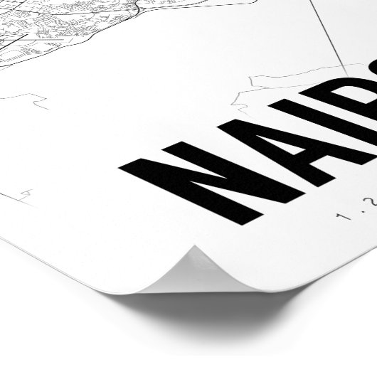 Nairobi Kenya Minimalist Map Art Poster (Hoek)