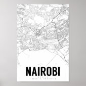 Nairobi Kenya Minimalist Map Art Poster (Voorkant)