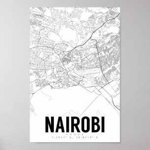 Nairobi Kenya Minimalist Map Art Poster