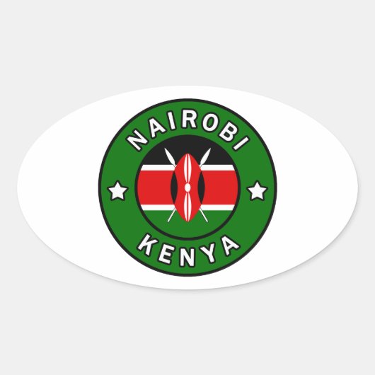 Nairobi Kenya Ovale Sticker (Voorkant)