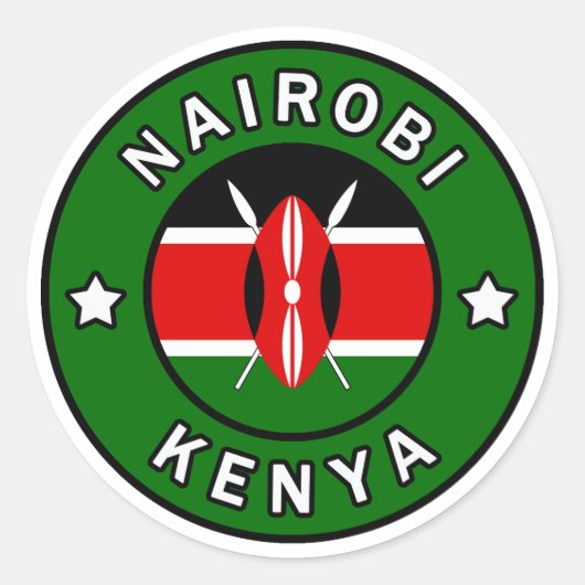 Nairobi Kenya Ronde Sticker (Voorkant)