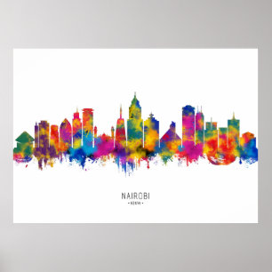 Nairobi Kenya Skyline Poster