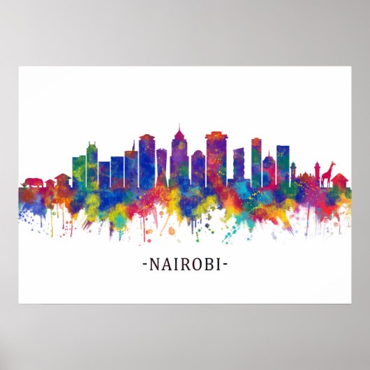 Nairobi Kenya Skyline Poster (Voorkant)
