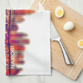 Nairobi Kenya Skyline Theedoek (Quarter Fold)