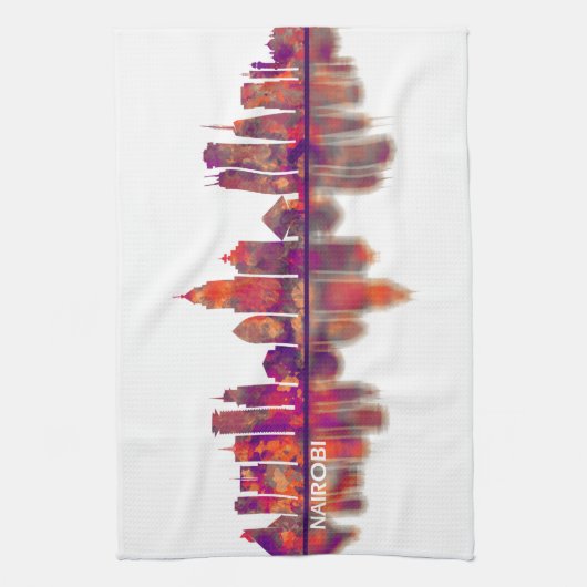 Nairobi Kenya Skyline Theedoek (Verticaal)