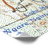 Nairobi Kenya Topografische kaart Poster (Hoek)