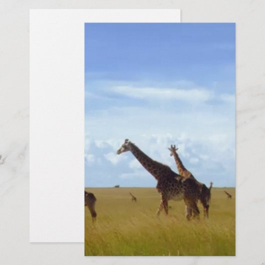 Nairobi National Park Giraffes Briefpapier (Voorkant / Achterkant)