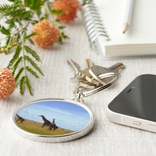 Nairobi National Park Giraffes Sleutelhanger (Zijkant)