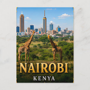 Nairobi Silhouette en Wilde Avontuur Briefkaart