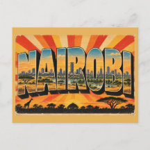 Nairobi Silhouette Savanne Vintage Reis Kunst
