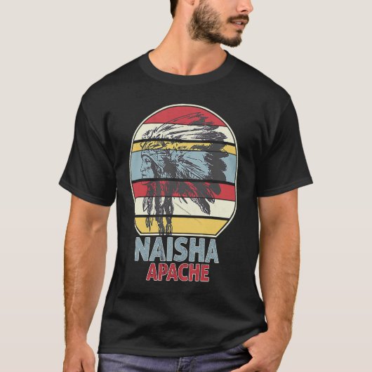 NAISHA APACHE Tribe Native Mexicaanse Indiase Retr T-shirt (Voorkant)