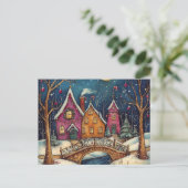 NAIVE ART Christmas card postcard Briefkaart (Staand voorkant)