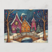NAIVE ART Christmas card postcard Briefkaart (Voorkant)