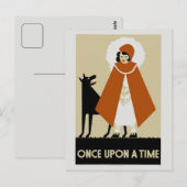 Naive Art Deco Little Red Riding Hood Briefkaart (Voorkant / Achterkant)