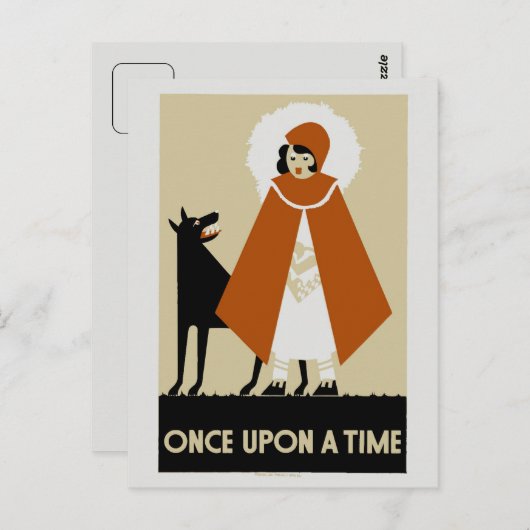Naive Art Deco Little Red Riding Hood Briefkaart (Voorkant / Achterkant)