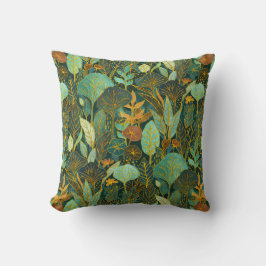 Naive Art Lush Garden Tapestry in Green and Blue Kussen