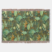 Naive Art Lush Garden Tapestry in groen en blauw Deken (Voorkant)