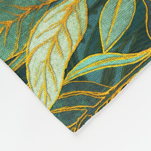 Naive Art Lush Garden Tapestry in groen en blauw Fleece Deken (Hoek)