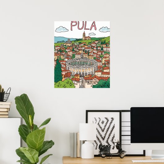 Naïve Art Pula Arena Print – Historic Landmark Art (Thuiskantoor)