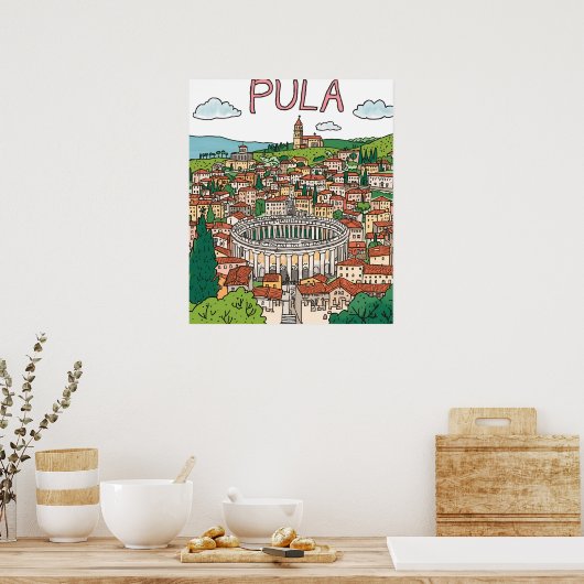 Naïve Art Pula Arena Print – Historic Landmark Art (Keuken)
