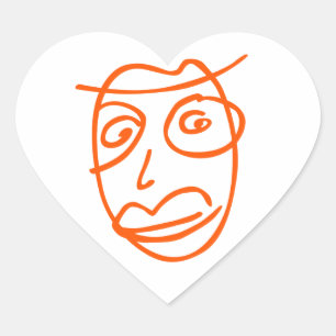Naive artistieke illustratie hart sticker