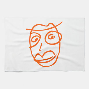 Naive artistieke illustratie theedoek
